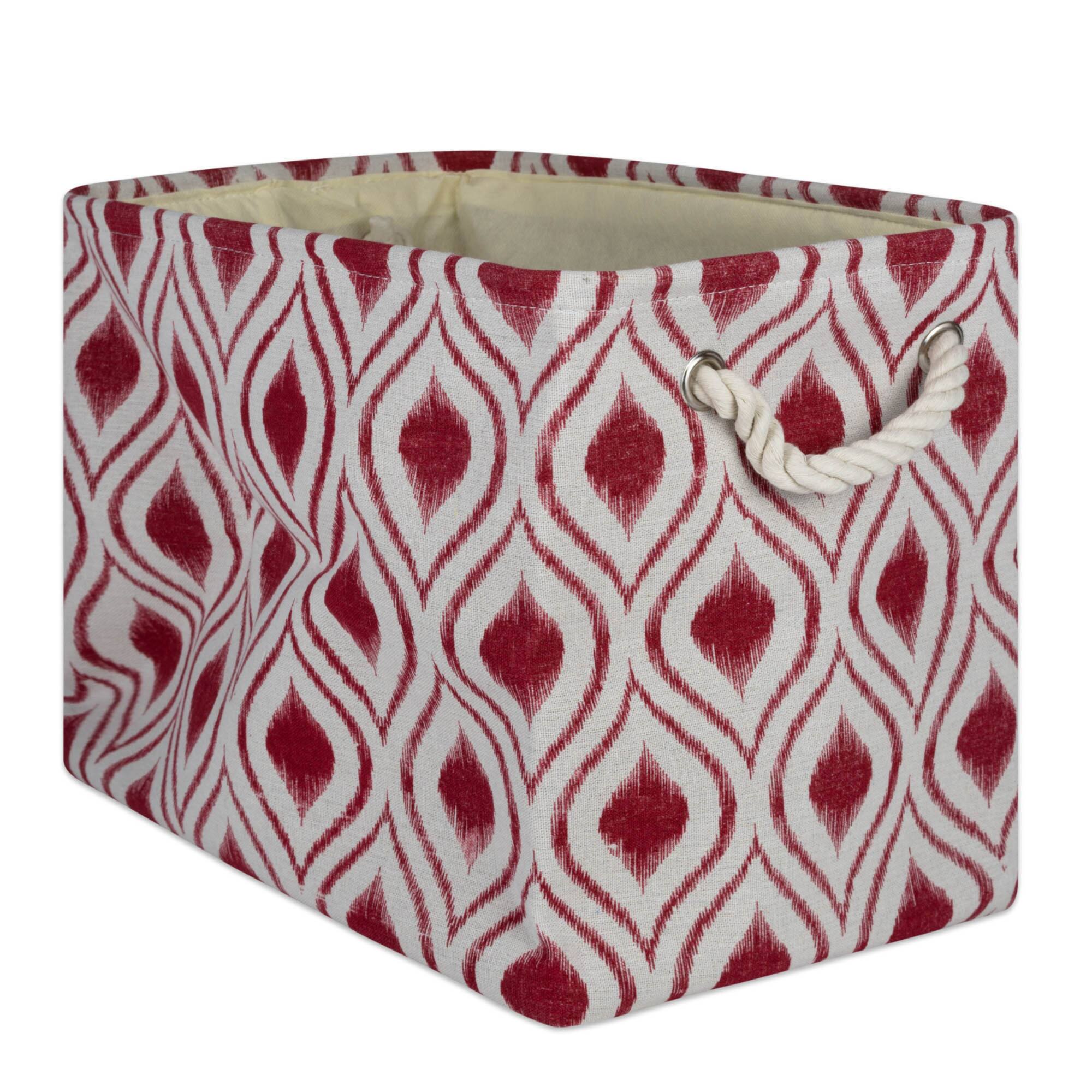 DII® Large Rectangle Ikat Barn Red Polyester Bin